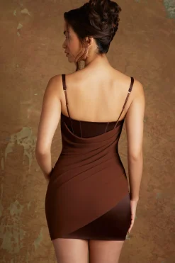Oh Polly Women'S Clothing Sale - $65 And Under | Women'S Clothing Sale - $40 And Under^Draped Corset Mini Dress in Brown
