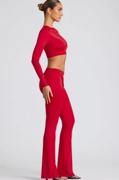 Oh Polly Women'S Clothing Sale - $65 And Under | Women'S Clothing Sale - $40 And Under^Draped Detail Straight Leg Trousers in Fire Red FireRed