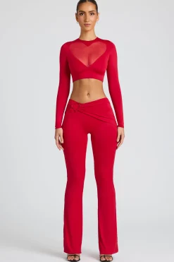 Oh Polly Women'S Clothing Sale - $65 And Under | Women'S Clothing Sale - $40 And Under^Draped Detail Straight Leg Trousers in Fire Red FireRed