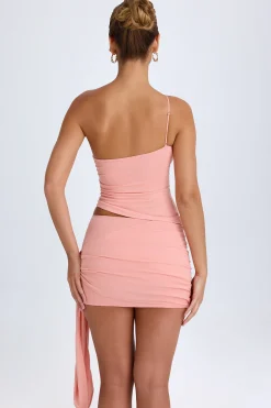 Oh Polly Skirts & Skorts | Bottoms^Draped Mid-Rise Mini Skirt in Apricot Pink ApricotPink