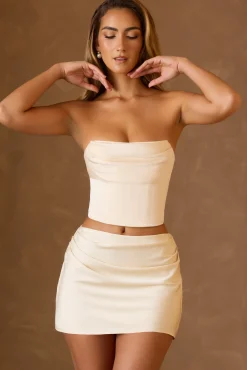 Oh Polly Skirts & Skorts | Bottoms^Draped Mid-Rise Mini Skirt in Ivory