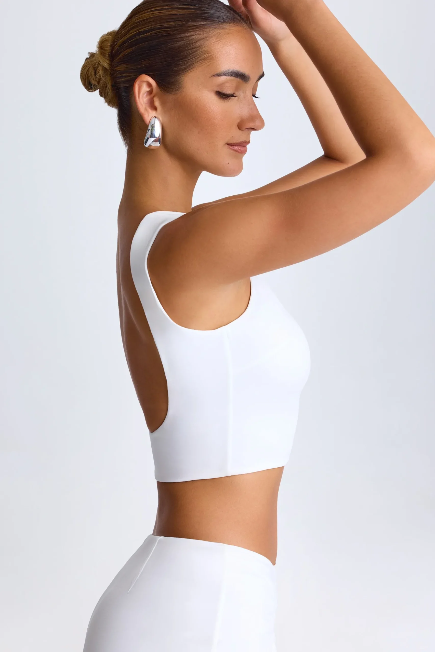 Oh Polly Co-Ords | Tops^Draped Open-Back Tank Top in White