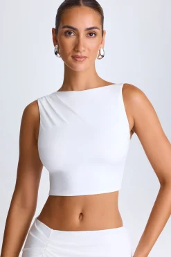 Oh Polly Co-Ords | Tops^Draped Open-Back Tank Top in White