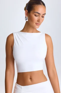 Oh Polly Co-Ords | Tops^Draped Open-Back Tank Top in White