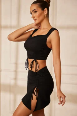 Oh Polly Women'S Clothing Sale - $65 And Under | Women'S Clothing Sale - $40 And Under^Drawstring Crop Top in Black
