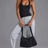Oh Polly Gym Accessories^Drawstring Puffer Tote Bag in Black