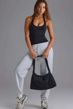 Oh Polly Gym Accessories^Drawstring Puffer Tote Bag in Black