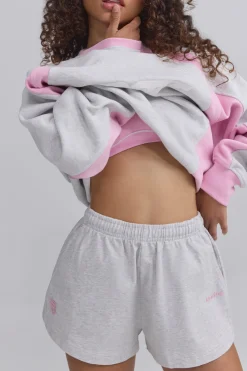 Oh Polly Matching Sets | Shorts^Elasticated Mini Shorts in Grey Marl GreyMarl