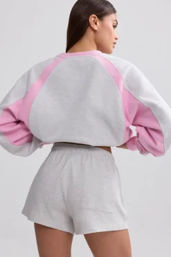 Oh Polly Matching Sets | Shorts^Elasticated Mini Shorts in Grey Marl GreyMarl