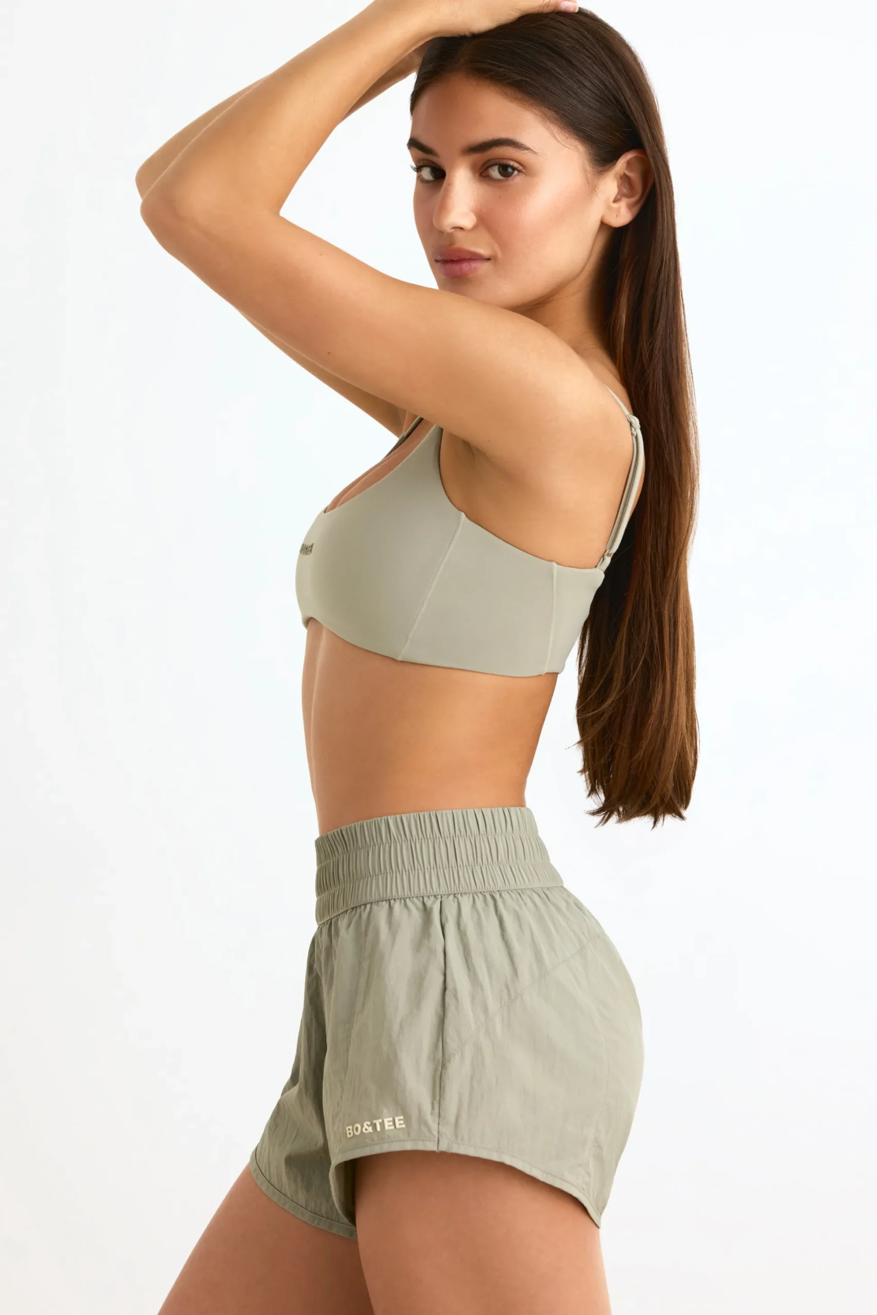 Oh Polly Matching Sets | Shorts^Elasticated Mini Shorts in Mineral