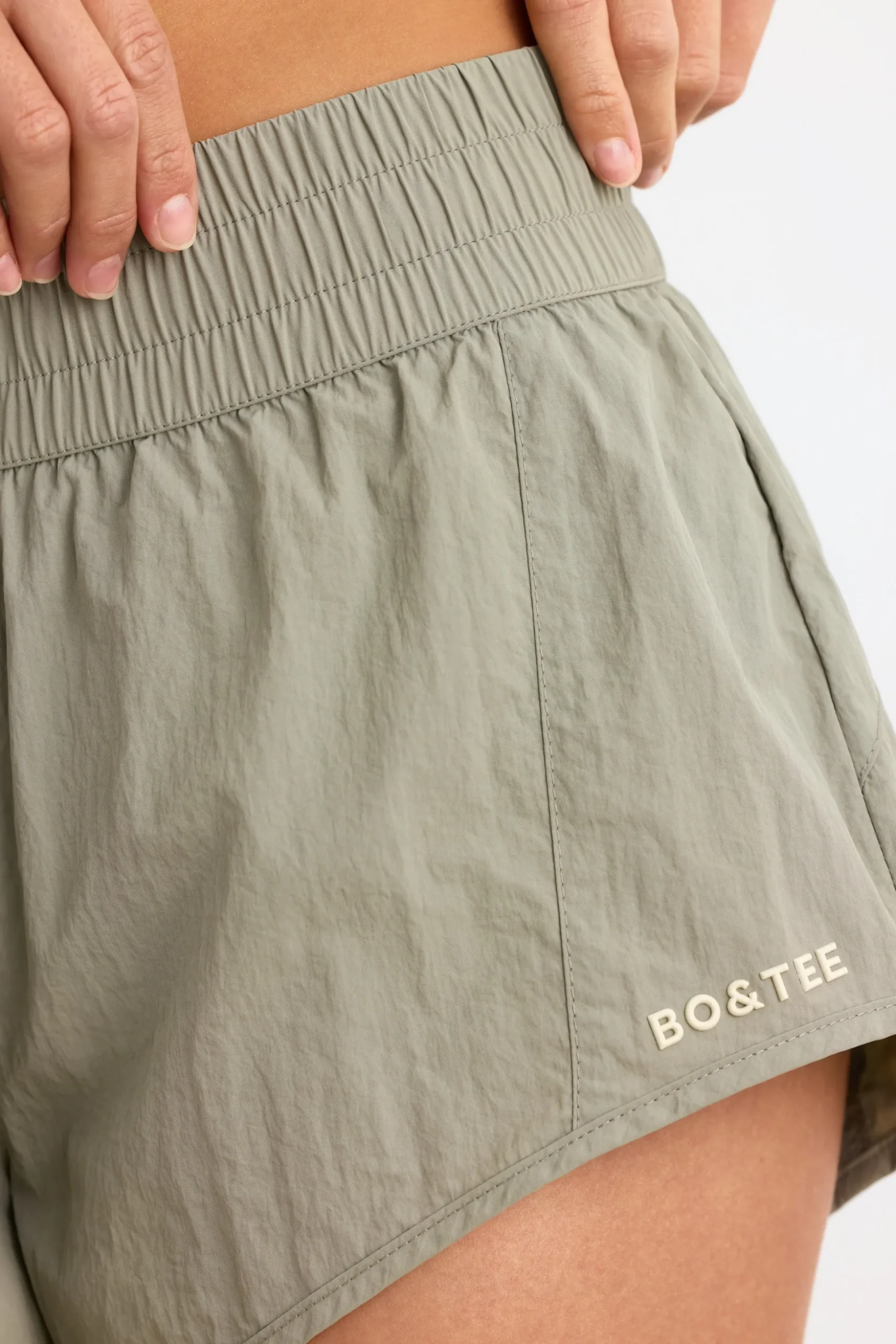 Oh Polly Matching Sets | Shorts^Elasticated Mini Shorts in Mineral