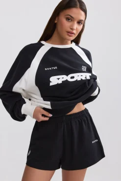 Oh Polly Matching Sets | Shorts^Elasticated Mini Shorts in Black