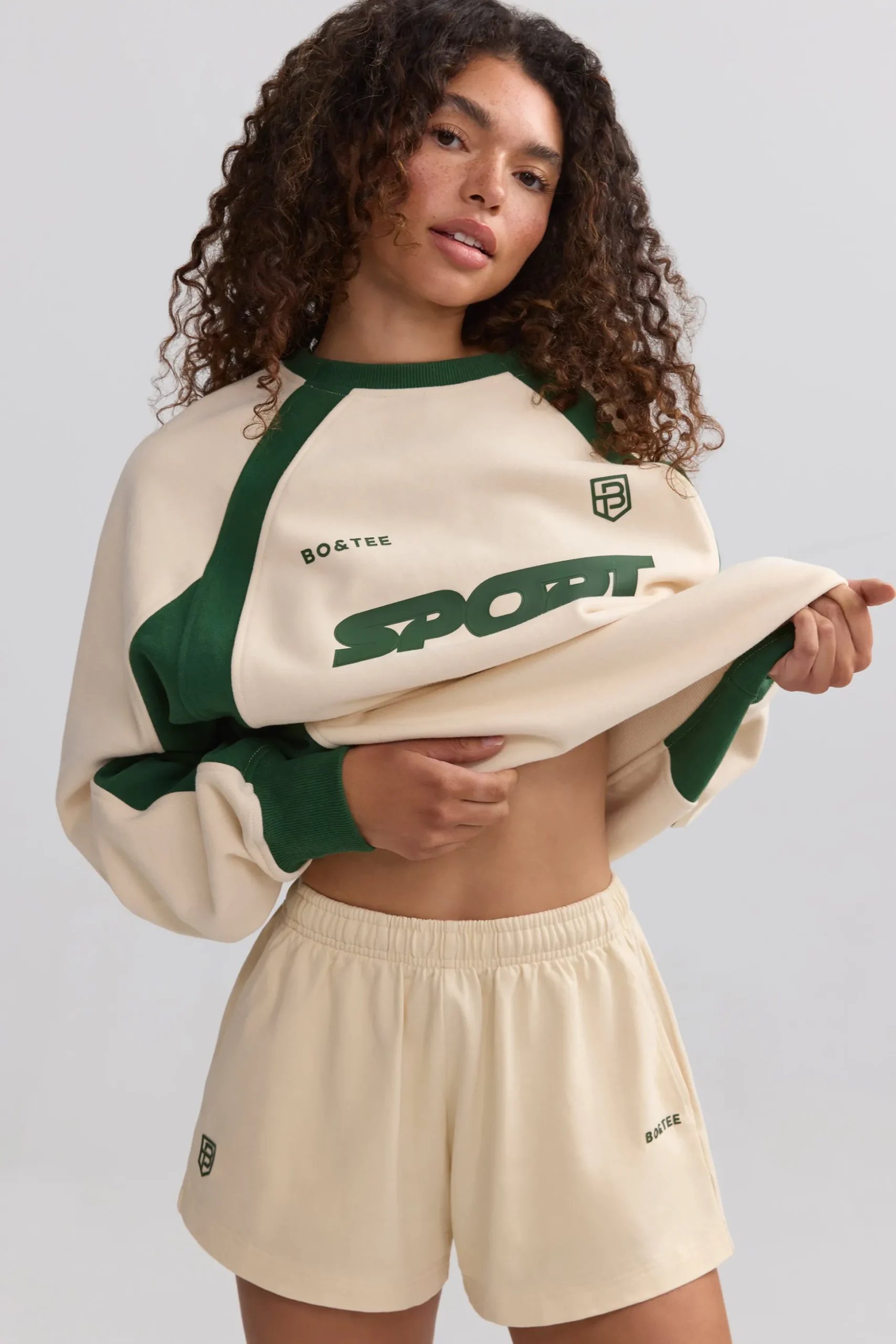 Oh Polly Matching Sets | Shorts^Elasticated Mini Shorts in Marble