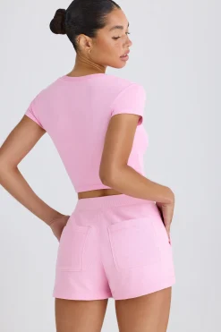 Oh Polly Shorts^Elasticated Shorts in Bubblegum Pink BubblegumPink
