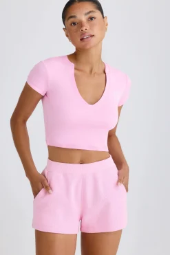 Oh Polly Shorts^Elasticated Shorts in Bubblegum Pink BubblegumPink