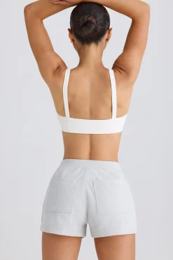 Oh Polly Shorts^Elasticated Shorts in Pacific Grey PacificGrey