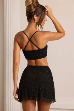 Oh Polly Skirts & Skorts | Co-Ords^Embellished A-Line Mini Skirt in Black