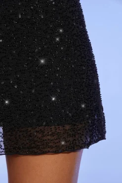 Oh Polly Skirts & Skorts | Co-Ords^Embellished A-Line Mini Skirt in Black