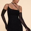 Oh Polly Party Dresses | Birthday^Embellished Asymmetric Corset Mini Dress in Black