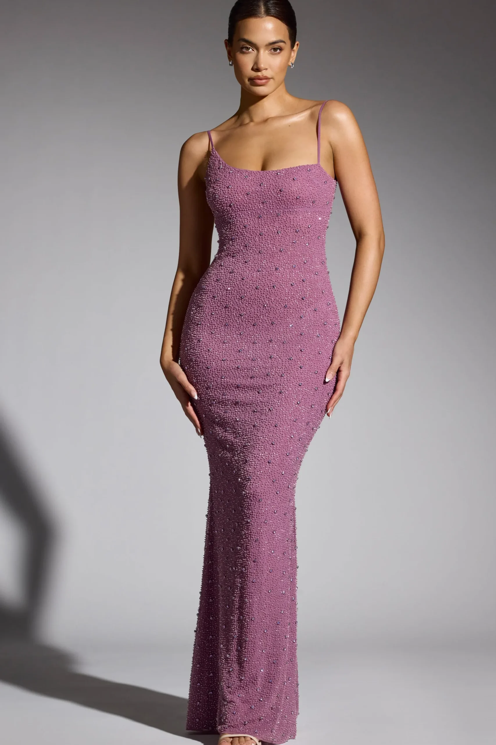Oh Polly Wedding Guest | Party Dresses^Embellished Asymmetric Maxi Dress in Grape