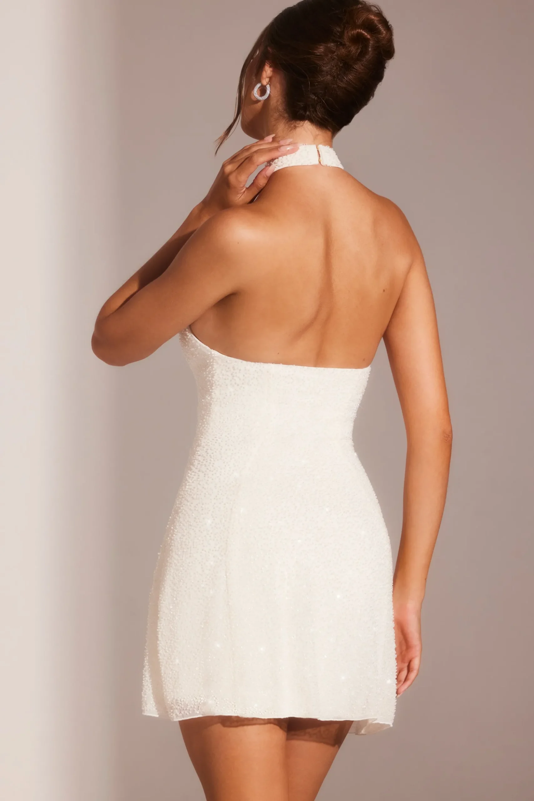 Oh Polly Party Dresses | Bride To Be^Embellished Asymmetric Neck A-Line Mini Dress in White