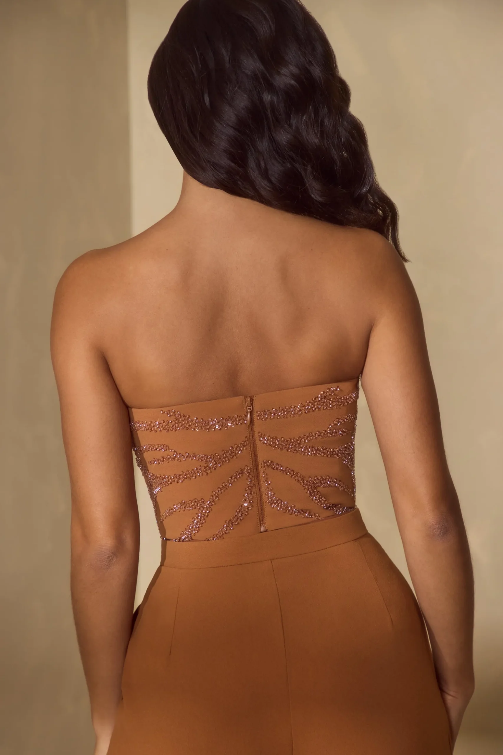 Oh Polly Women'S Clothing Sale - $65 And Under | Women'S Clothing Sale - $40 And Under^Embellished Bandeau Corset Top in Caramel