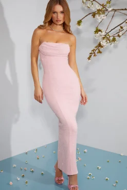 Oh Polly Party Dresses | Homecoming Dresses^Embellished Bandeau Cowl Neck Maxi Dress in Blush