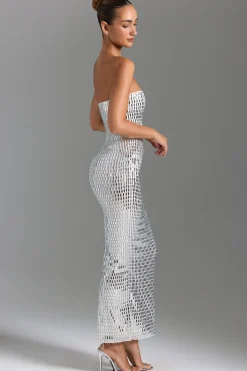 Oh Polly Party Dresses | Homecoming Dresses^Embellished Bandeau Maxi Dress in White