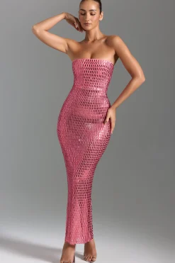 Oh Polly Party Dresses | Homecoming Dresses^Embellished Bandeau Maxi Dress in Watermelon