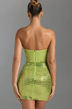 Oh Polly Party Dresses | Night Out^Embellished Bandeau Mini Dress in Pear Green PearGreen