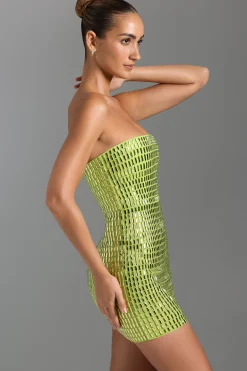 Oh Polly Party Dresses | Night Out^Embellished Bandeau Mini Dress in Pear Green PearGreen