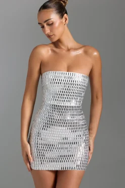Oh Polly Party Dresses | Homecoming Dresses^Embellished Bandeau Mini Dress in White