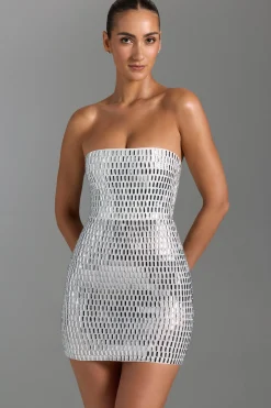 Oh Polly Party Dresses | Homecoming Dresses^Embellished Bandeau Mini Dress in White