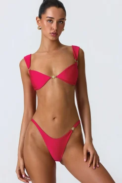 Oh Polly Bikini Sets | Bikini Tops^Embellished Bikini Top in Raspberry Pink RaspberryPink