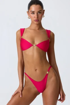 Oh Polly Bikini Sets | Bikini Tops^Embellished Bikini Top in Raspberry Pink RaspberryPink