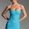 Oh Polly Party Dresses | Homecoming Dresses^Embellished Bodycon Mini Dress in Aqua Blue AquaBlue