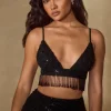Oh Polly Women'S Clothing Sale - $65 And Under | Women'S Clothing Sale - $40 And Under^Embellished Bra Top in Black
