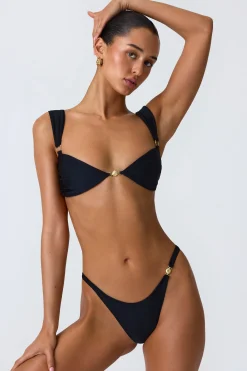 Oh Polly Bikini Sets | Bikini Bottoms^Embellished Cheeky Bikini Bottoms in Black