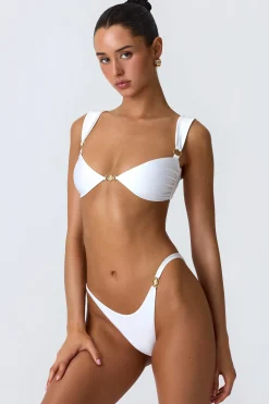 Oh Polly Bikini Sets | Bikini Bottoms^Embellished Cheeky Bikini Bottoms in White