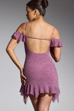 Oh Polly Women'S Clothing Sale - $65 And Under | Party Dresses^Embellished Cold Shoulder Mini Dress in Grape