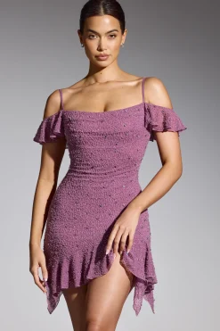 Oh Polly Women'S Clothing Sale - $65 And Under | Party Dresses^Embellished Cold Shoulder Mini Dress in Grape