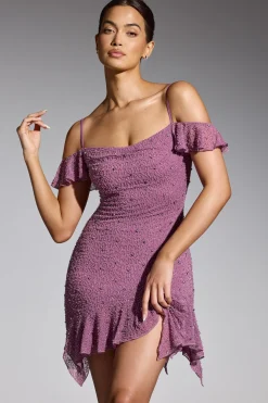 Oh Polly Women'S Clothing Sale - $65 And Under | Party Dresses^Embellished Cold Shoulder Mini Dress in Grape