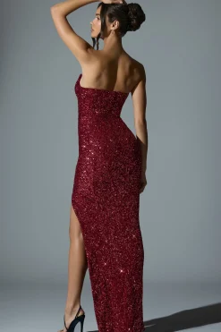 Oh Polly Holiday Party Dresses & Outfits^Embellished Corset Gown in Red