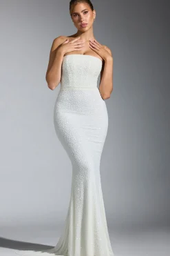 Oh Polly Party Dresses | Bride To Be^Embellished Corset Gown in White