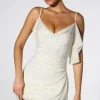 Oh Polly Party Dresses | Birthday^Embellished Corset Kaftan Mini Dress in Ivory