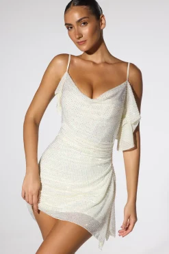 Oh Polly Party Dresses | Birthday^Embellished Corset Kaftan Mini Dress in Ivory