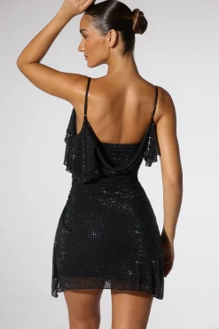Oh Polly Party Dresses | Birthday^Embellished Corset Kaftan Mini Dress in Black