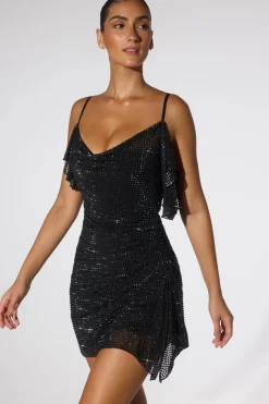 Oh Polly Party Dresses | Birthday^Embellished Corset Kaftan Mini Dress in Black