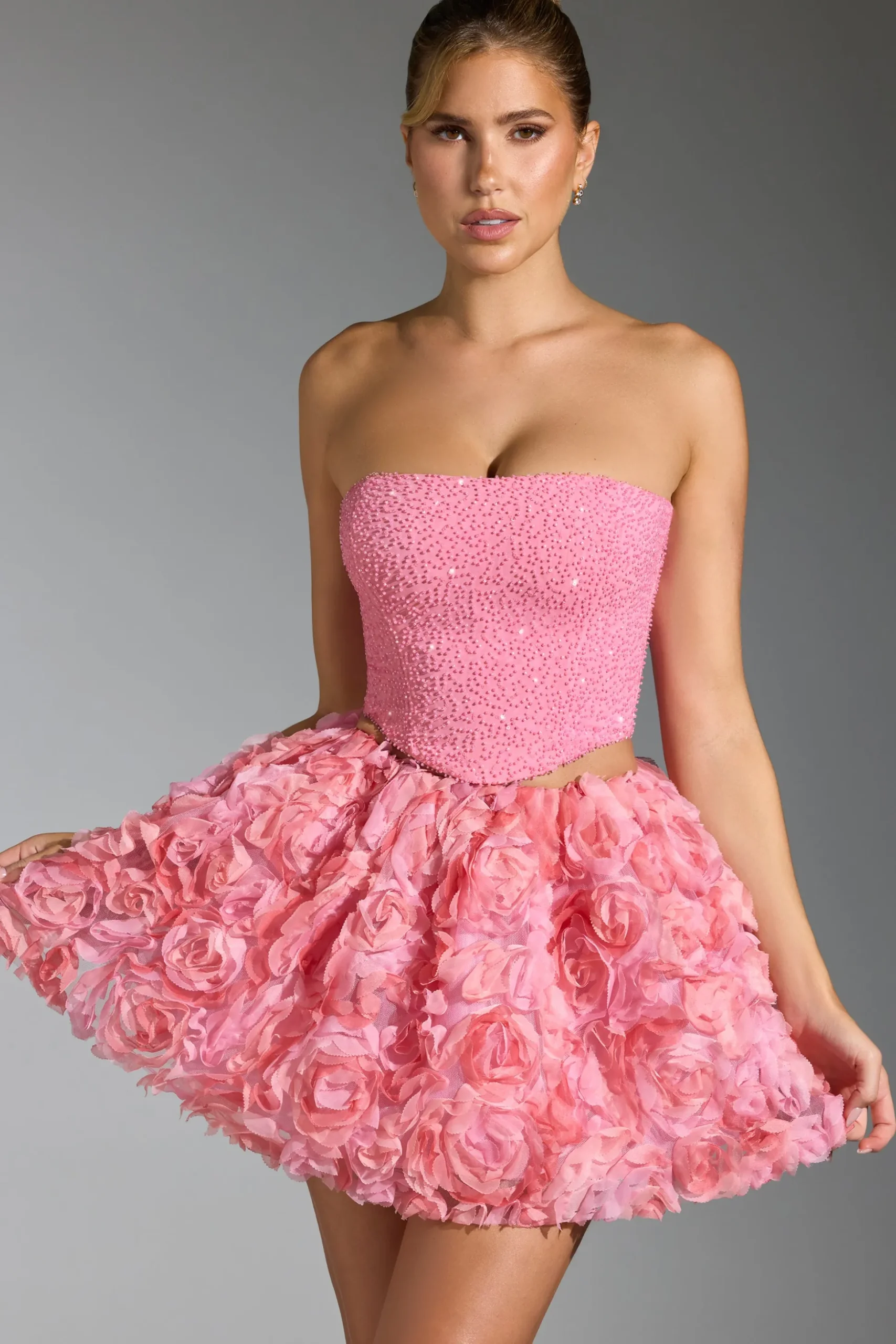 Oh Polly Party Dresses | Birthday^Embellished Corset Top in Pink