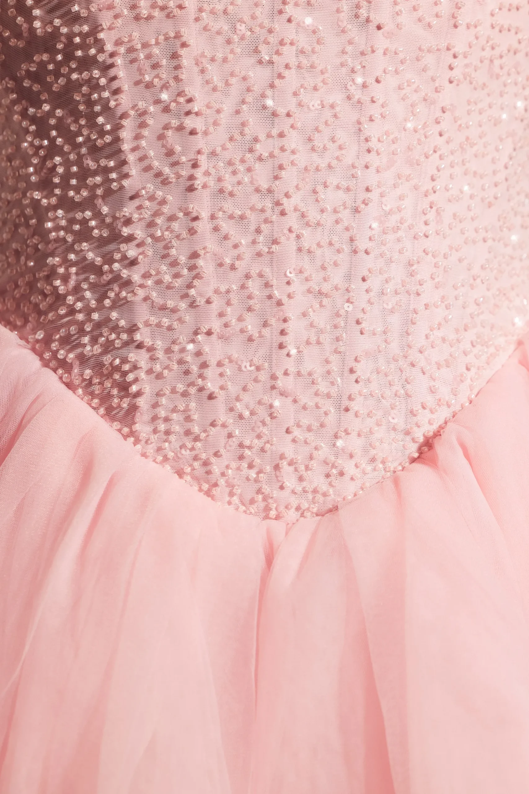 Oh Polly Party Dresses | Birthday^Embellished Corset Tulle Skirt Mini Dress in Blush